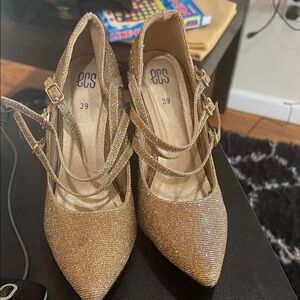 Gold Women's Strappy Heels